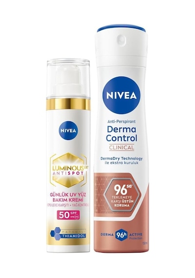 Tr Thiamidol Etkili Leke Karşıtı Gündüz Yüz Bakım Kremi 40ml Ve Sprey Deodorant Derma Control Clinical 150ml