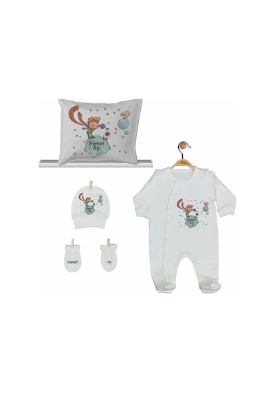 Pia Baby Gl 2014 İsme Özel Küçük Prens Beşli Tulum Set Krem
