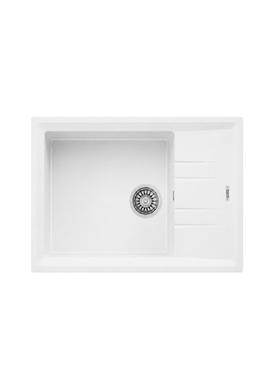 Stone 76 48 Tek Göz Damlalıklı Granit Evye Beyaz 115330033