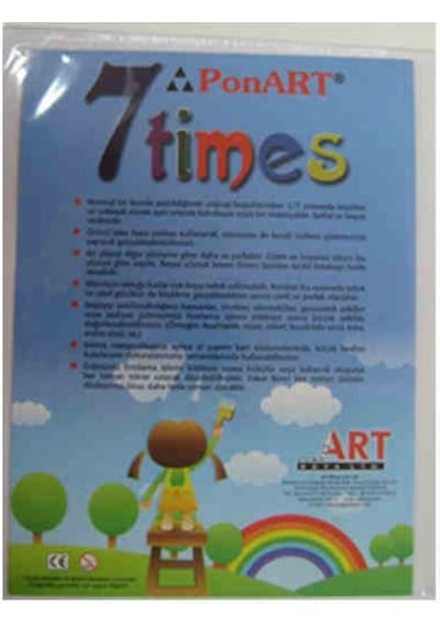 Ponart - Kosida 7Times Yedi Kat Küçülen Kağıt A4 2'Li Paket