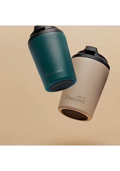 Made By Fressko Grande Boy Paslanmaz Çelik Çift Duvar Yeniden Kullanılabilir Kahve Bardağı, Termos, Yalıtımlı Termal Kupa, 475 Ml Oat - Krem
