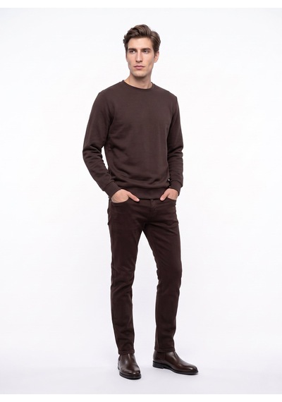 Mustang Kahverengi Erkek Basic Nakışlı Sweatshirt M6wm-swt1590 Kahve