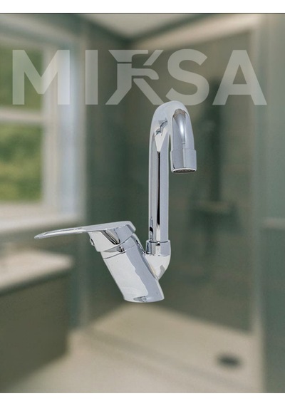 Köşe Borulu Banyo Lavabo Bataryası, Musluğu, Çeşmesi Çift Su Girişli Krom