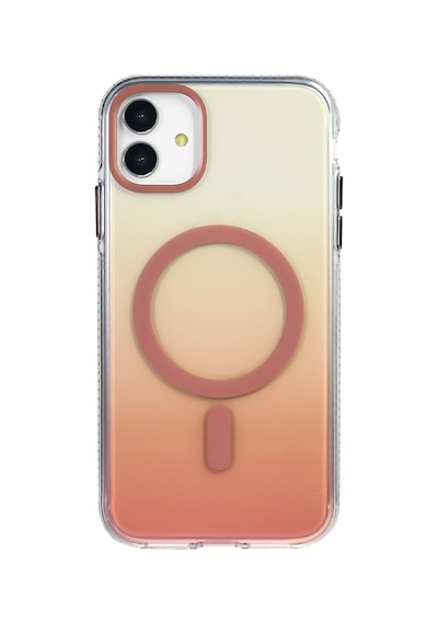 Apple Uyumlu iPhone 11 Kılıf M-safe Şarj Özellikli Transparan Renk Geçişli Zore Toros Kapak Gold