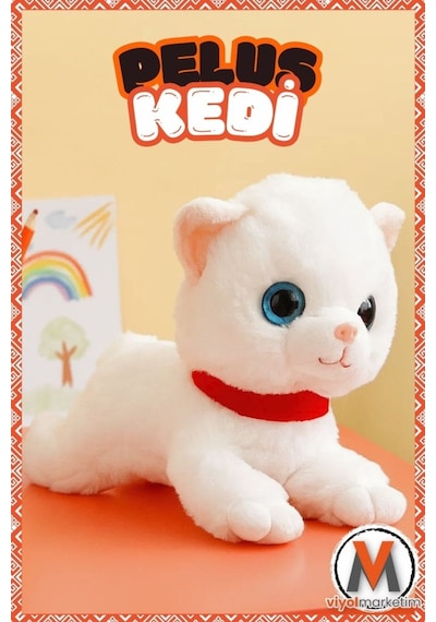 Sevimli Peluş Yavru Kedi 35 Cm Sesli Miyavlayan Oyuncak Uyku Ve Oyun Arkadaşı 4 Renk Seçeneği Çok Renkli