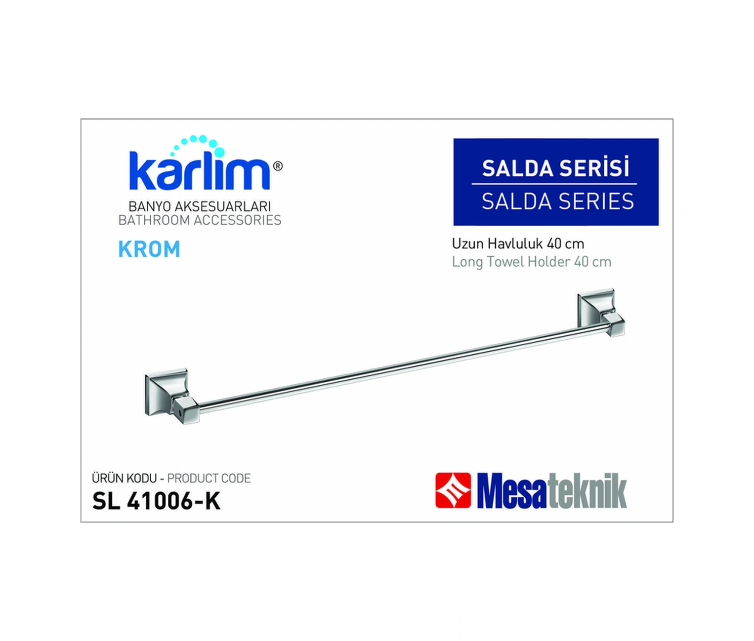 Karlim Salda Serisi Uzun Havluluk 45 Cm Krom