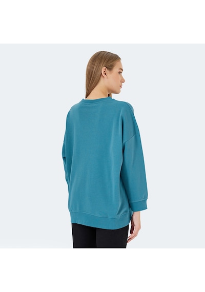 Slazenger VIKENTI SW Oversize Kadın Cepli Oversıze Petrol Sweatshirt