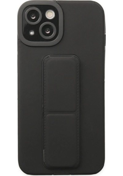 Gld-spt- Newface Apple Uyumlu iPhone 14 Plus Kılıf Mega Standlı Silikon - Siyah