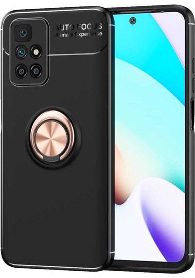 Xiaomi Redmi Note 10 Pro Kılıf Zore Ravel Silikon Kapak Siyah-Rose Gold