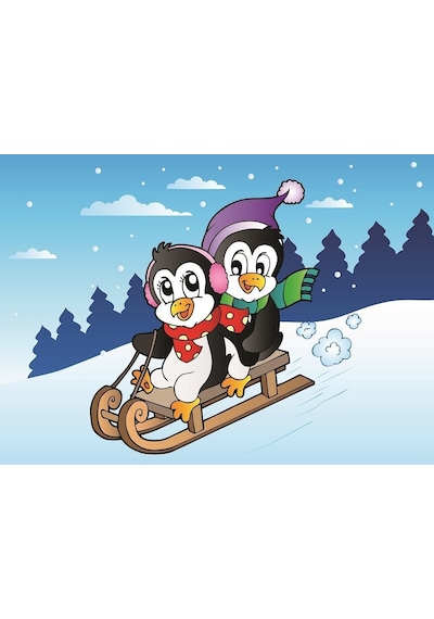 Neşeli Penguenler Kutulu Puzzle/Yapboz 12+24 Parça