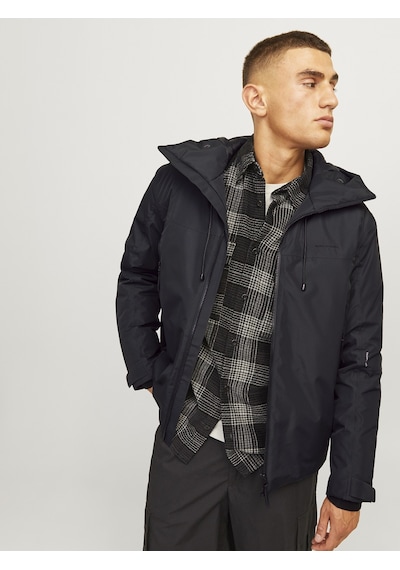Jack & Jones Jack Jones Erkek Softshell Su Geçirmez Siyah Mont 12262093 Siyah