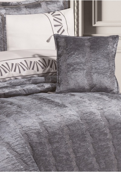 Goldroom Home Verona Nakışlı Çeyiz Seti 8 Parça Gri