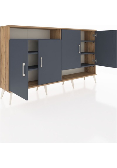 Arges Konsol 6 Raflı 4 Kapaklı 176x30x99 Çam-antrasit Antrasıt/antrasıt - Atlas Çam Arges Konsol 6 Raflı 4 Kapaklı 176x30x99 Çam-antrasit Antrasıt/antrasıt - Atlas Çam