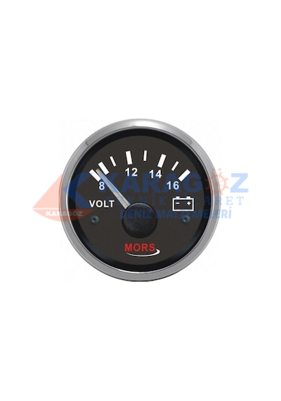 MORS VOLTMETRE SİYAH 55MM 12V