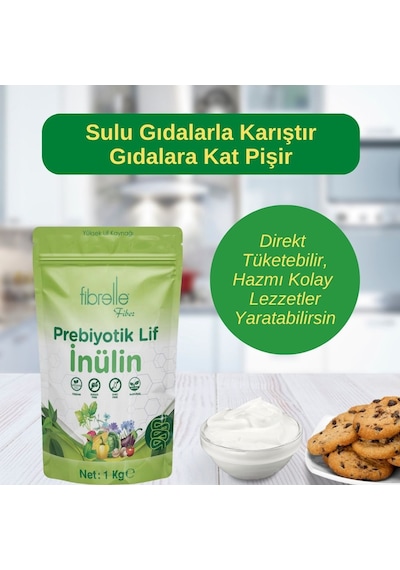 Fibrelle İnülin Prebiyotik Lif Hindibağ 1 KG + İnülin Prebiyotik Lif 30 Şase