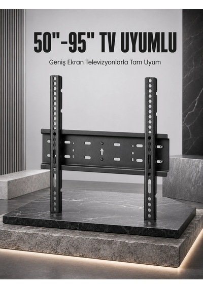 Tv Duvar Askı Atı 50-95 İnç Uyumlu Güvenli Sabit Montaj