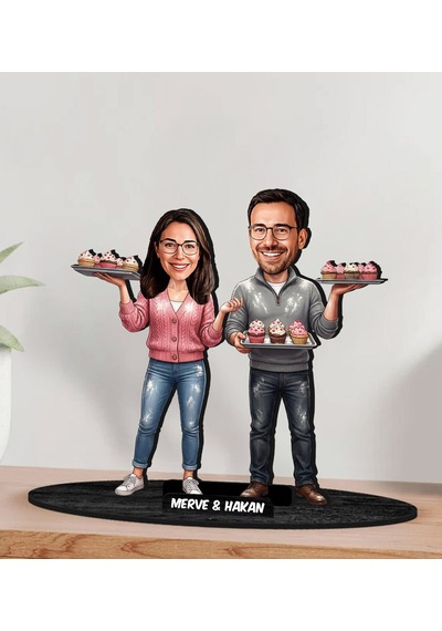 Bk Gift Kişiye Özel Sevgili Karikatürlü Ahşap Biblo -38 Fotoğraftan Karikatür, Sevgililer Günü Hediyesi, Ev Hediyesi Kobitmeyencom36365 Bk Gift