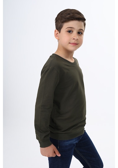 Toontoy Erkek Çocuk Baskılı Sweatshirt Haki
