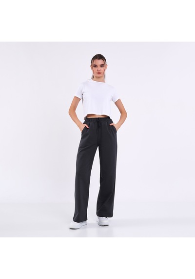 Mmetalic Kadın Antrasit Normal Kalıp Basic Beli Lastikli Kapüşonlu Oversize Mevsimlik Alt Üst Eşofman Takımı