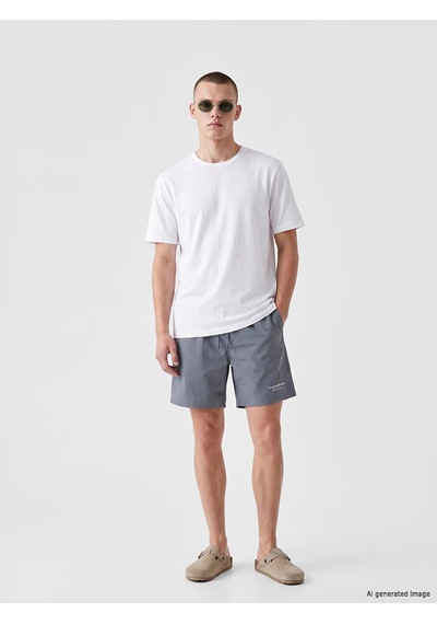 Lcw Swımwear Gri Kısa Boy Baskılı Erkek Deniz Şortu