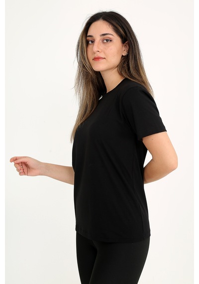 Rubadi Kadın Siyah Tişört - %100 Pamuklu Bisiklet Yaka Kısa Kollu Baskısız Düz Renk Basic Model Rubadi Kadın Siyah Tişört - %100 Pamuklu Bisiklet Yaka Kısa Kollu Baskısız Düz Renk Basic Model