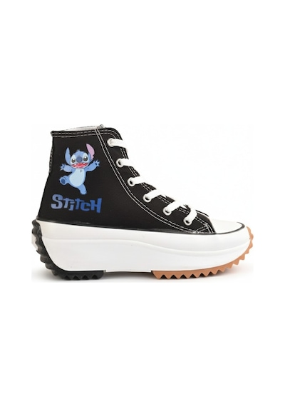 Labubu Baskılı Yüksek Taban Boğazlı Converse Siyah - Mavi
