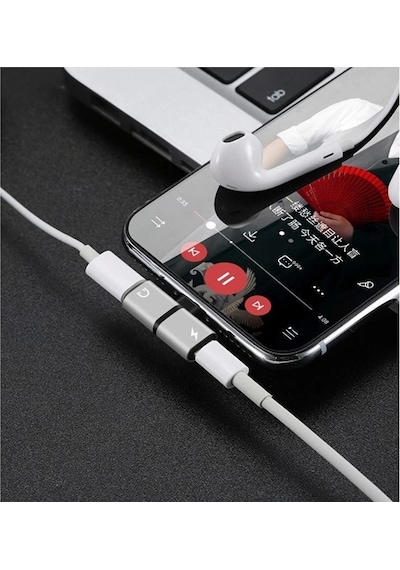 Codegen Apple Uyumlu iPhone Lightning 2 Port Çoklayıcı Dönüştürücü Gümüş Adaptör Cdg-cnv43