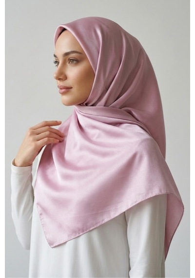 İpekçe Eşarp Kristal Düz 100 100 Açık Pembe