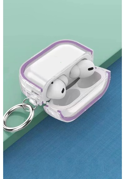 Movenchy Apple Airpods Uyumlu  Pro 2 2.nesil Shiny Şeffaf Kılıf - Pembe Belirtilmemiş