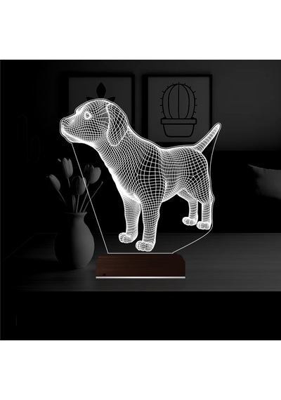 Luvivia Köpek Tasarım 3d Lamba - Masa Gece Lambası Şeffaf