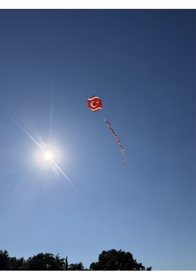 Naylon Altıgen Uçurtma - Bayraklı - Orta Boy
