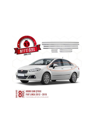 intakrom Fiat Linea Krom Cam Çıtası 8 Parça 2012 ve Üzeri