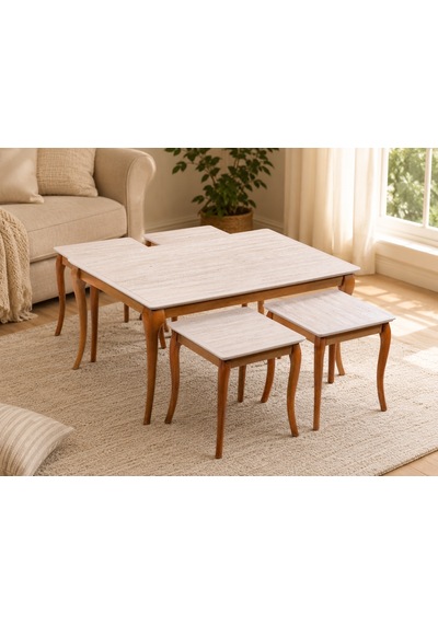 Ganni Home Pesaro 4+1 Sehpa Traverten Ceviz, 1 Orta Ve 4 Zigon Sehpalı Şık Ve Fonksiyonel Tasarım Traverten-ceviz Ganni Home Pesaro 4+1 Sehpa Traverten Ceviz, 1 Orta Ve 4 Zigon Sehpalı Şık Ve Fonksiyonel Tasarım Traverten-ceviz