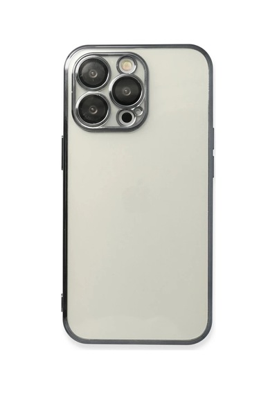 Apple iPhone Uyumlu  13 Pro Uyumlu Kılıf Lensli Silikon - Siyah