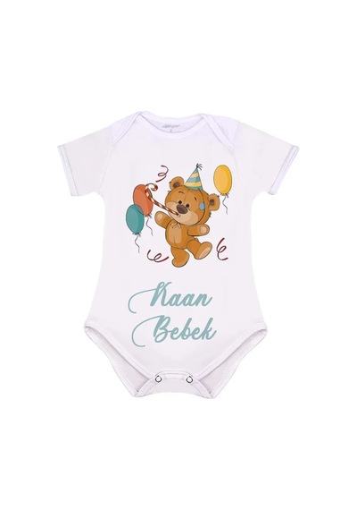 Hediyenvar Bebek İsmi Yazılı Zıbın Kısa Kollu Beyaz Body Mevlüt Ve Hoş Geldin Bebek Hediyesi