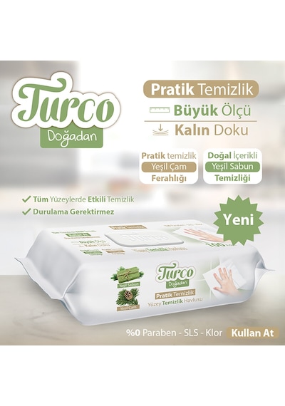 Baby Turco Doğadan Yüzey Temizlik Havlusu 100lü Bbt-485 BBT-485