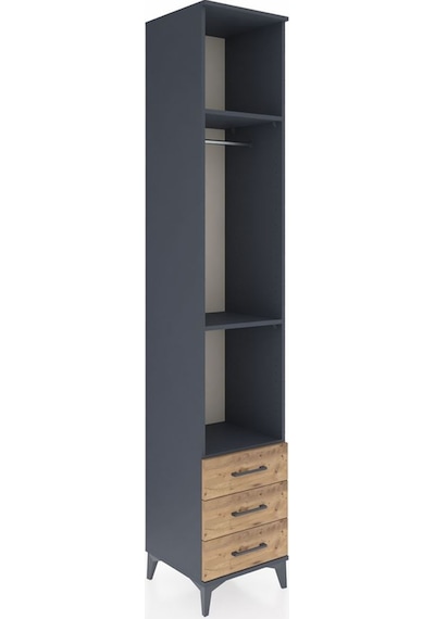Hyperion Dolap 3 Raflı 3 Çekmeceli Tek Askılı 44x44x243 Antra... Antrasit Hyperion Dolap 3 Raflı 3 Çekmeceli Tek Askılı 44x44x243 Antra... Antrasit