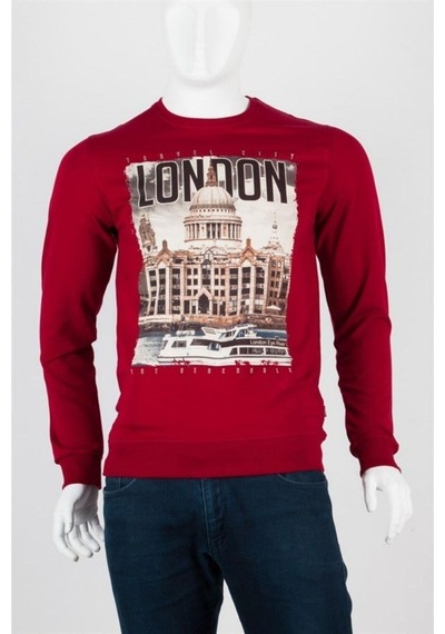 Londra Unisex Pamuklu Slim Fit Sweatshirt Medium Çok Renkli