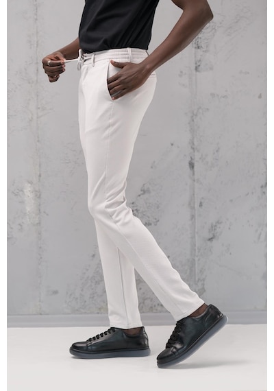 Notra Slimfit Armürlü Full Likralı Esnek Beli Lastikli Yazlık Jogger Pantolon Taş