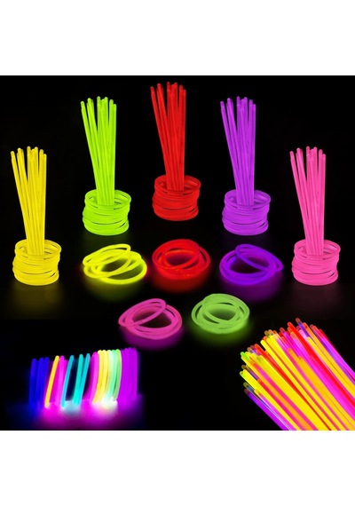 Vicloon Işıklı Çubuk, Işık Çubuğu Cyalume Glowsticks Düğün Parti Doğum Günü İçin Bağlayıcı İle Çok R Genel