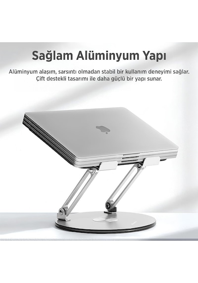 Juo 360 Dönebilen Yükseklik Ayarlı Metal Notebook Laptop Standı