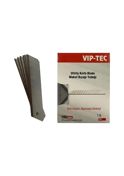 Vıp-Tec Maket Bıçağı ( Falçata ) Yedeği 18 Mm ( Büyük ) VT875000 10'LU