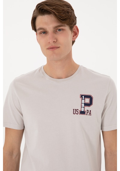 U.S. Polo Assn. Erkek Regular Fit Bisiklet Yaka Açık Gri Tişört 50306897-VR001