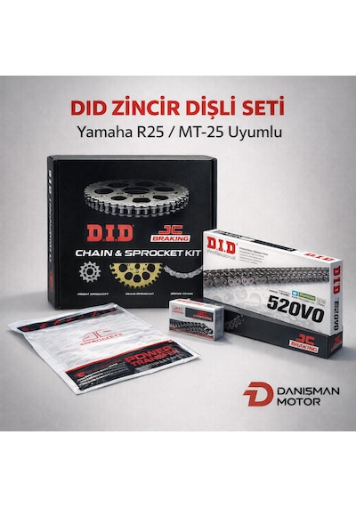 Dıd Zincir Dişli Seti Yamaha R25 / Mt 25 Uyumlu 520 O Ring Zincir 520h