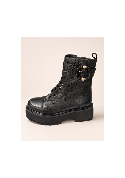 37brandshoes Siyah Hakiki Deri Platform Postal Siyah Siyah