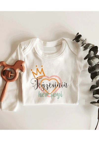 İmaj Tuğbababy Teyzesinin Her Şeyi Uzun Kol Çıtçıtlı Organik Bebek Body Beyaz