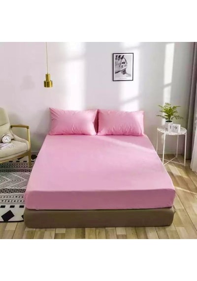 Ranforce Kumaştan Pembe Renkli Tek Kişilik Çarşaf Takımı