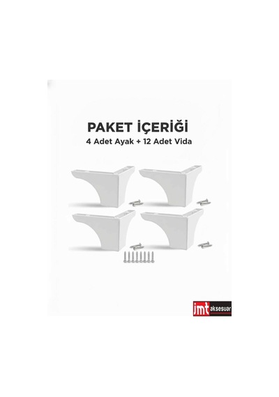 Rose 10 Cm Mobilya Kanepe Sehpa Tv Ünitesi Koltuk Ve Konsol Ayağı Beyaz