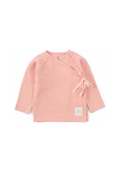 Little Gusto Kruvaze Yaka Müslin Bebek Ceketi Pembe Organik Pamuk Pembe