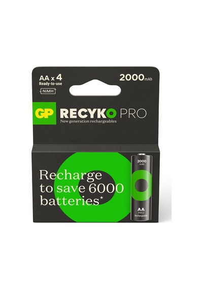 Batteries Recyko Pro Aa Kalem Ni-mh Şarjlı Pil, 1.2 Volt, 4'lü Kart